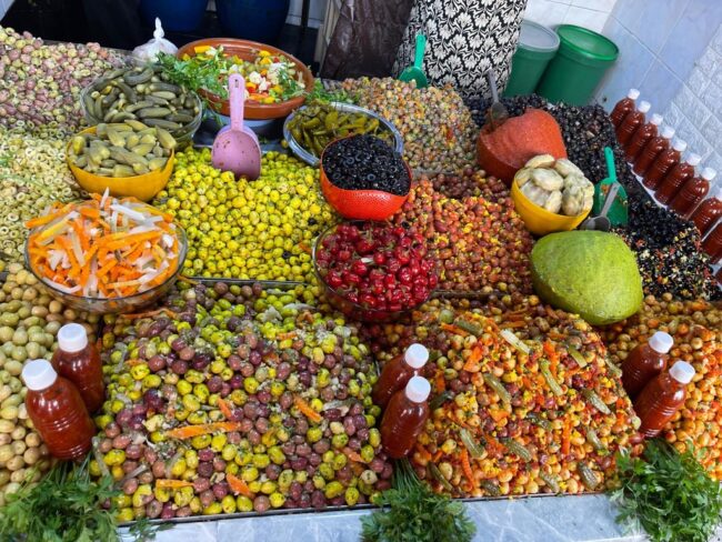 olives in the souk, Tangier with Annie B