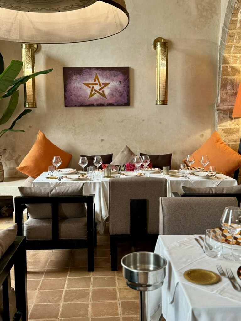a table set for dinner in Essaouira with Annie B