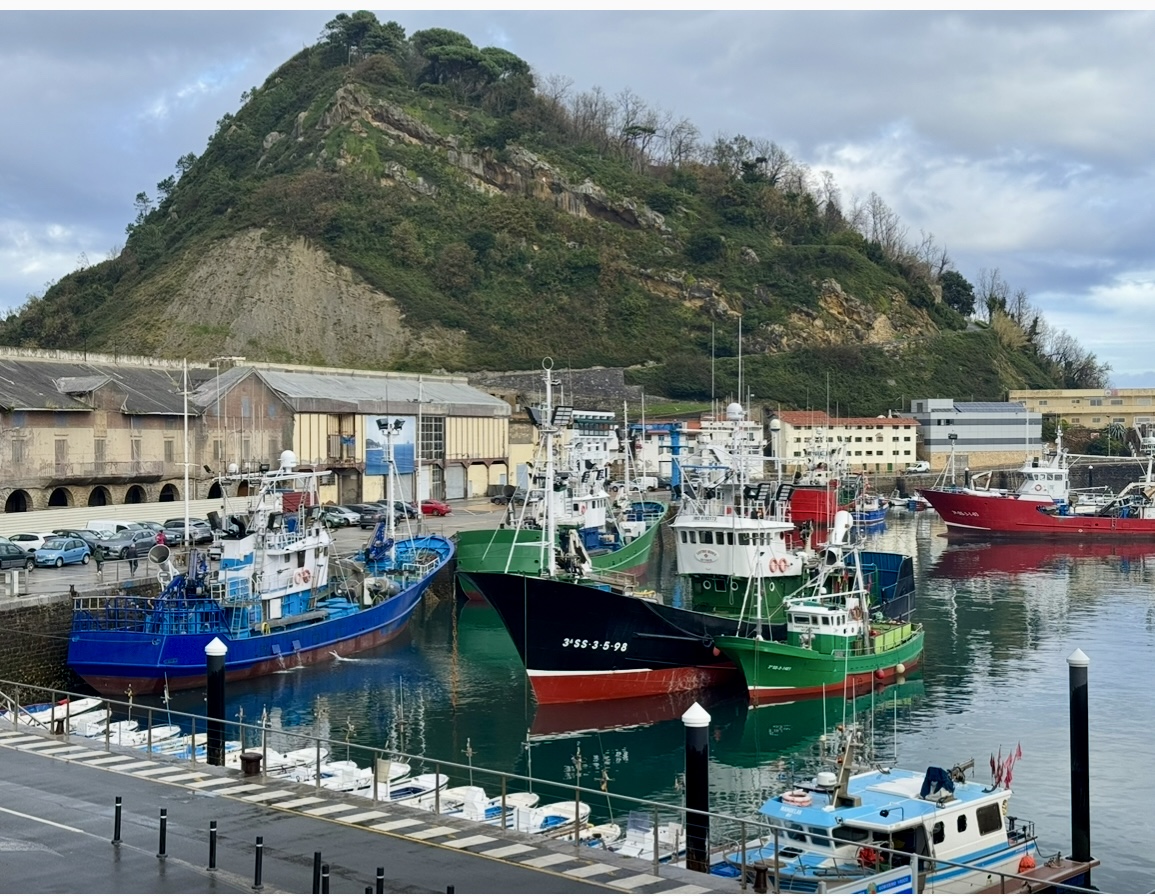 The fishing port of Getaria with Annie B