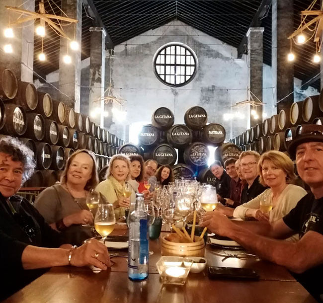 Lunch in a Manzanilla bodega in Sanlucar with Annie B on one of the best culinary tours of Andalucia for food lovers