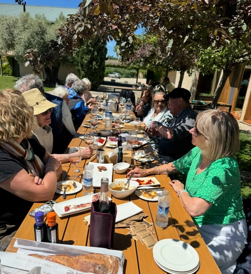 Sitting around a lunch table in NE Spain with Annie B