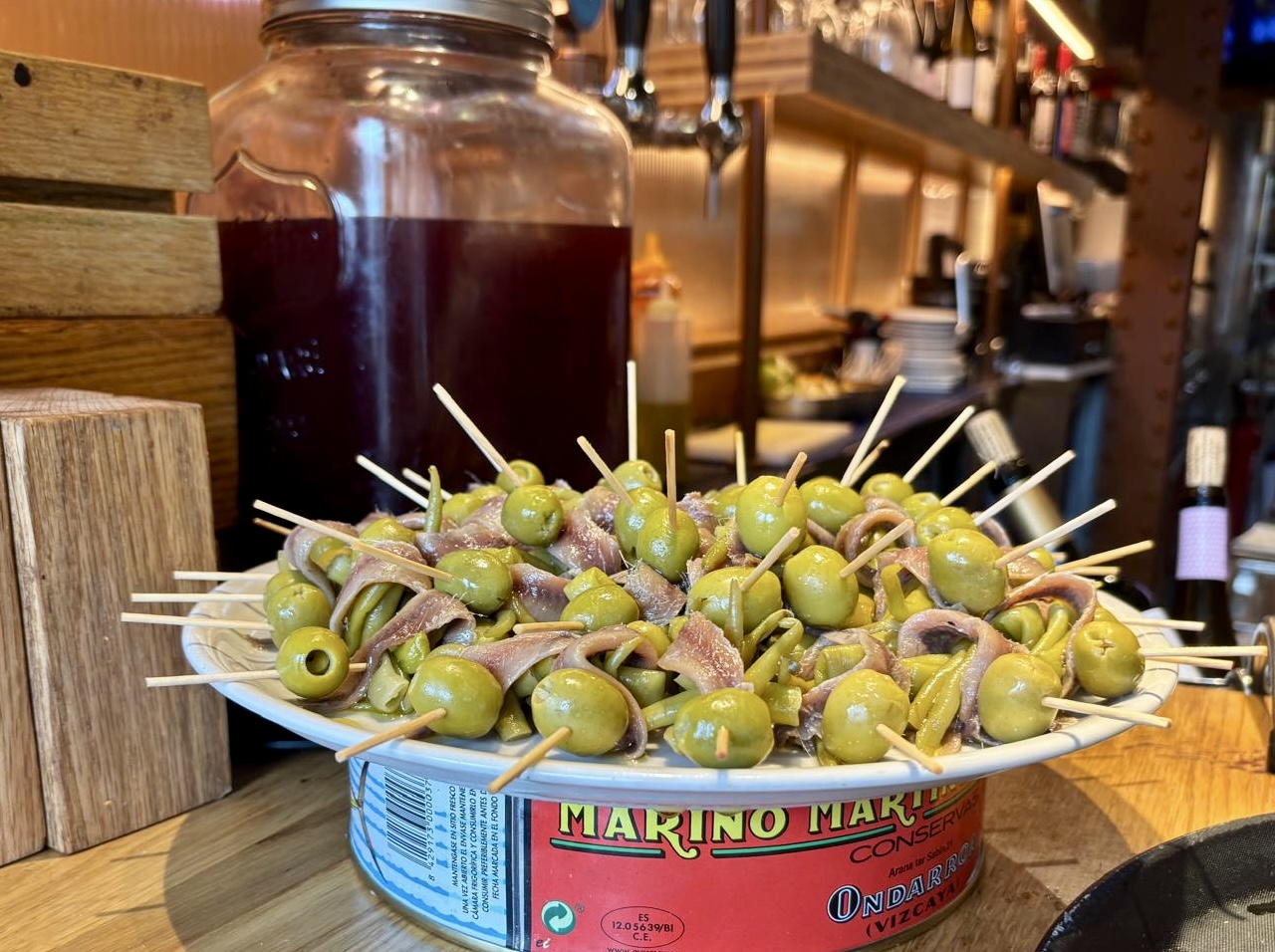 A plate of Gildas in Bilbao on tour of North East Spain with Annie B