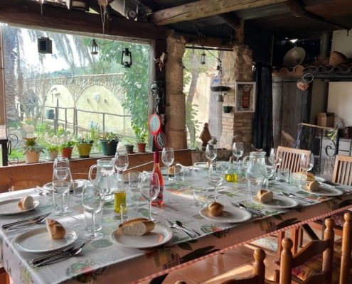 A lunch table in the mejanas of Tudela, Navarra by Annie B